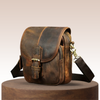 Luke - Compact Leather Crossbody Pouch with Buckle Flap