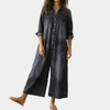 Diana | Vintage Washed Soft Cotton Denim Jumpsuit Dress with Buttons
