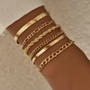 18-karat gold bracelet set with different chain styles