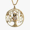 Golden Owl Tree of Life Necklace