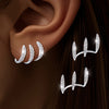 Elegant Earrings with Three-Prong Rhinestones